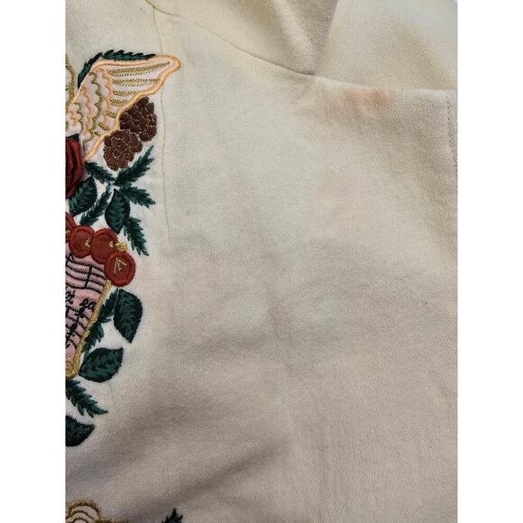 Unique Jenna Size 14 Ivory "Let the Earth Rejoice" Christmas Wool Blazer *Flaws - Picture 9 of 13